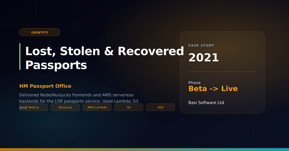 Lost, Stolen & Recovered Passports (LSR) case study preview